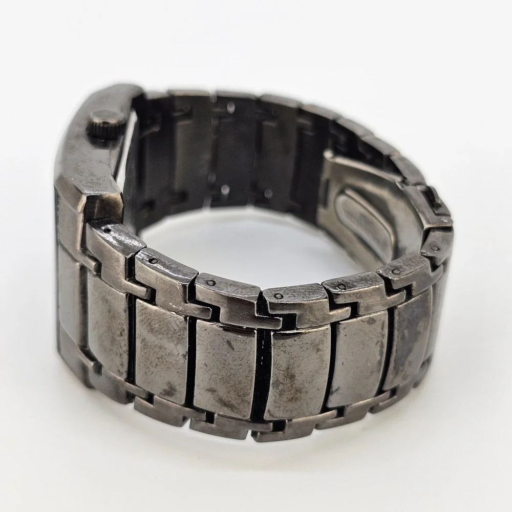 Men's Diamond Analog Watch 35MM Black Dial Black Bracelet Band 6